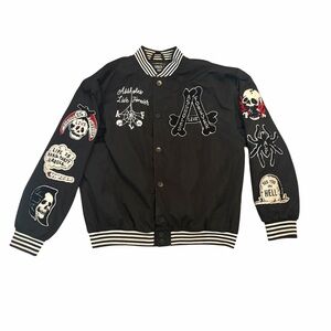 Assholes Live Forever Jacket Bomber Varsity Patches Black Mens Large